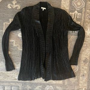 Joie black coated metallic cable-knit sweater